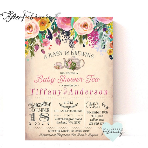 Baby Shower Tea Party Invitation A Baby is by AfterFebruary