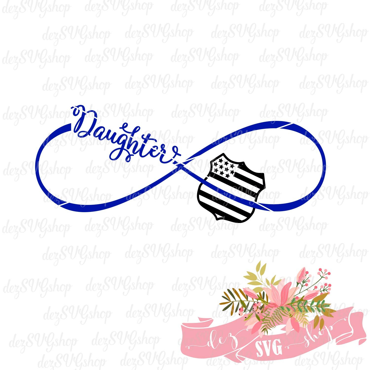 Download Police Daughter Infinity SVG Thin blue line Cop Daughter