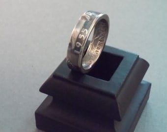 Unique Gift - 1955 - 90% Silver U.S. Quarter Ring. Available in your choice of size 5 to 11. Custom dates and sizes available.