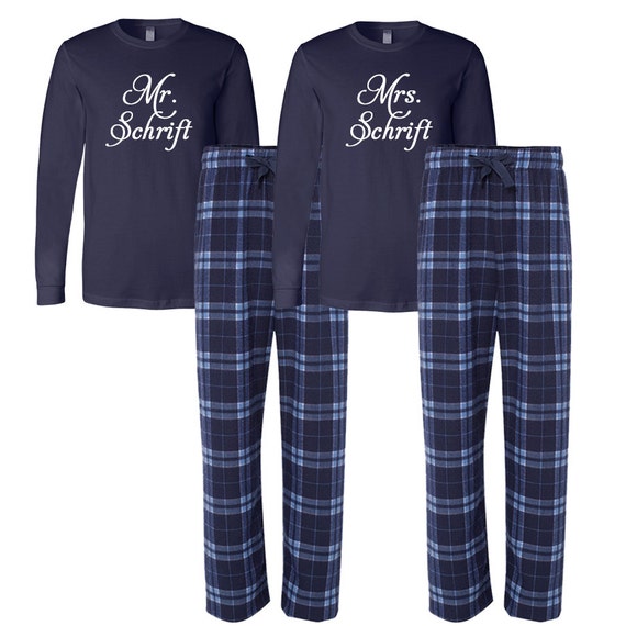 Mr. And Mrs. Matching Flannel Pajamas By BridalPartyRobeShop