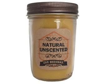 100% Pure & Natural Beeswax Mason Jar Candle | 8 Oz
