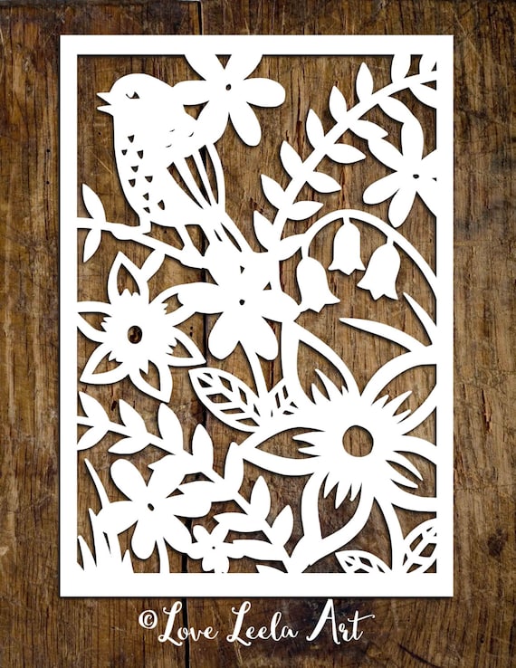 PERSONAL USE Papercutting Template Flower Garden Paper Cut
