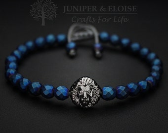 Lion Bracelet Mens Bracelet 925 Silver King by JUNIPERANDELOISE
