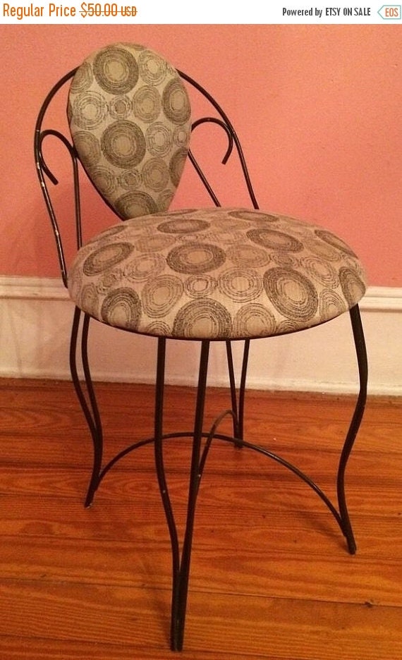 Sale Vintage Mid Century Modern VANITY STOOL by AntiquesviaAyala