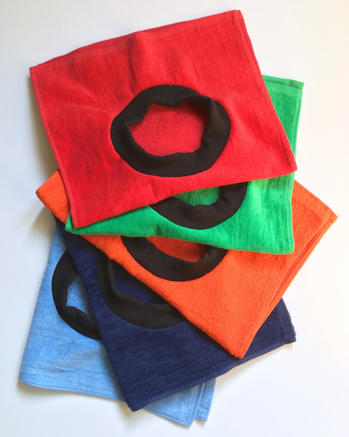 Pullover Baby Towel Bib Set of 5 Terry Cloth Baby Bib