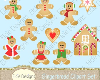 Gingerbread Clipart Set - Instant Download