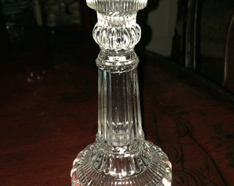 PV France Portieux Vallerysthal Glass Candlestick / PV France Portieux Vallerysthal Glass Candle Holder / Vintage French Glass Candlestick