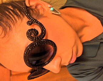 Black Sunglasses- Crystal Rhinestones