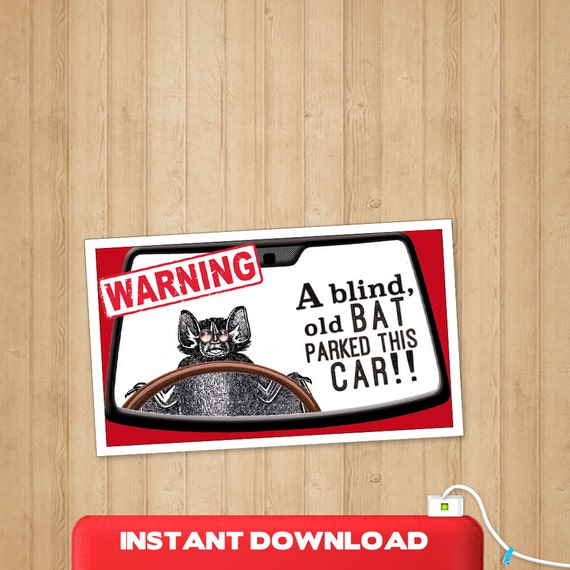 Printable Bad Parking Cards Funny Instant Download Print
