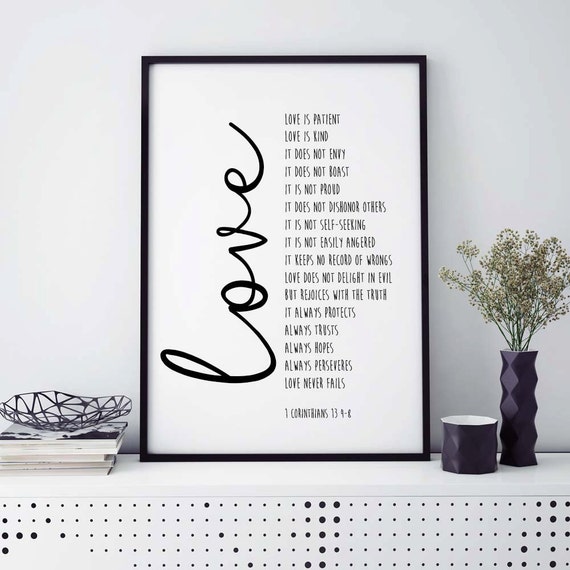 Bible Verse Print Love Is Patient 1 Corinthians 13