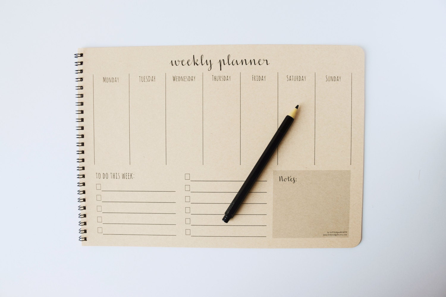 Weekly Planner Desk Pad Weekly Planner Notebook Kraft