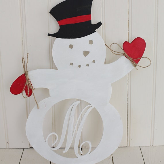 Items similar to Monogram personalized Snowman on Etsy