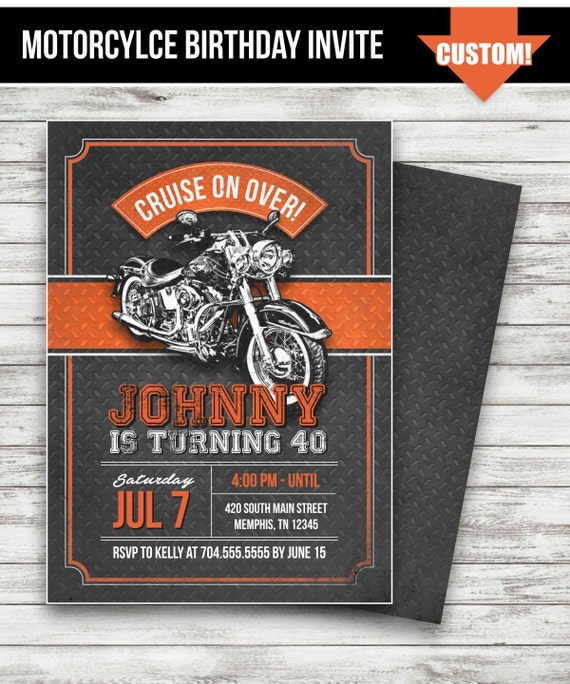 Motorcycle Birthday Invitation Templates 3