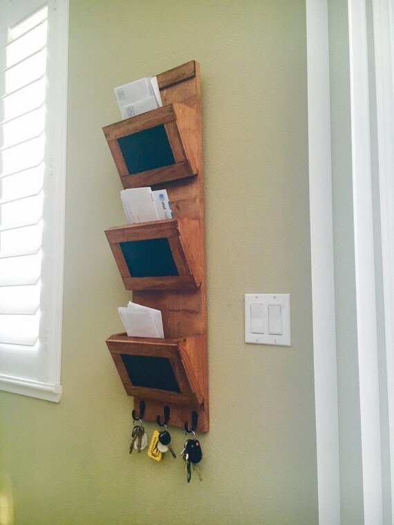 Rustic Three Slot Mail Organizer by on Etsy