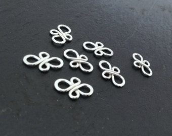 sterling silver connectors, silver findings, silver earring components, earring links, bracelet links, jewelry making, filigree elements
