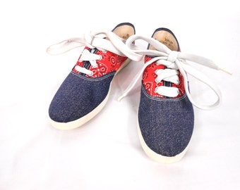 Keds/ 90s Sneakers/ Oxford Shoes/ 90s Shoes/ Hipster Shoes/ Rockabilly Shoes/ Club Kid Shoes/ American Flag Shoes/ Denim Shoes/ Canvas Shoes