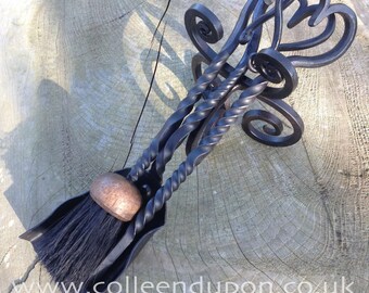 Heart Topped Fireplace Tools, Fireplace Set, Hearth Tidy with Fire Poker, Dustpan and Brush