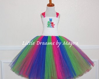 PJ Masks inspired tutu dress, PJ Masks birthday party inspired outfit size nb to 14years