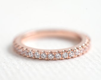rose gold wedding band 2mm full eternity band rose gold stacking ring micro - Rose Gold Wedding Rings For Women rose gold wedding band 2mm full eternity band rose gold stacking ring micro - Rose Gold Wedding Rings For Women