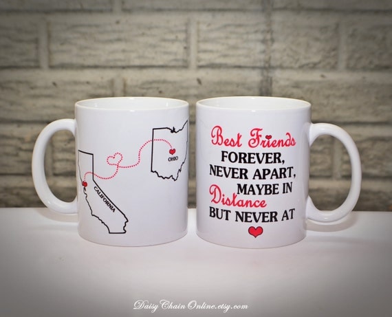 Custom State Coffee Mug Best Friends Mug by DaisyChainOnline