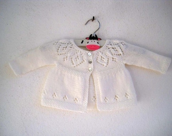 Jasmine Cardi - Knitting Pattern - Baby girl to age 6 cardigan - Instant Download PDF