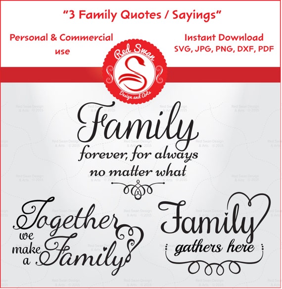 Items similar to 3 Family Quotes Set 2- Cutting File sayings svg - SVG, DFX, PDF, png, jpg ...