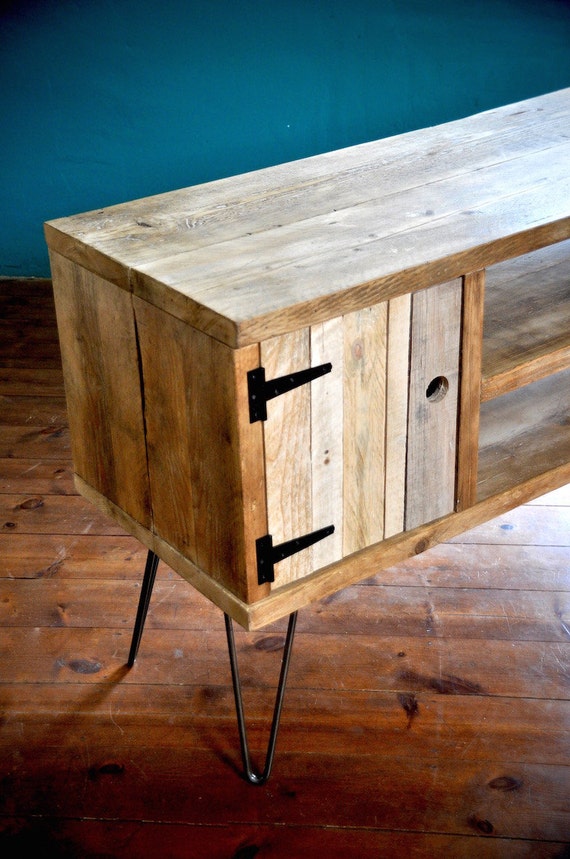 Reclaimed wood Sideboard Steel Hairpin Legs Rustic Industrial