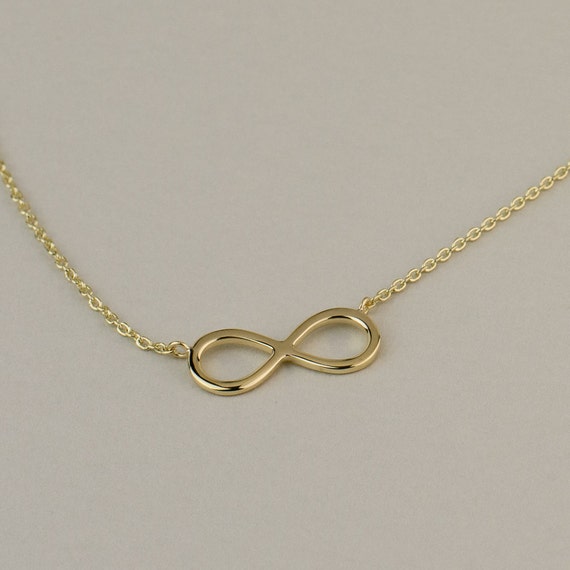 Solid Gold Infinity Necklace Available in 14k 18k 22k