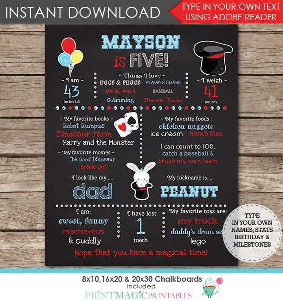 Magic Show Chalkboard Magic Chalkboard Poster by printmagic