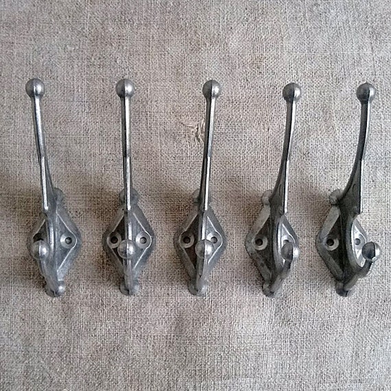 Vintage metal coats hooks Old coat hook Retro entryway