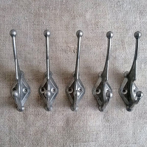 Vintage metal coats hooks Old coat hook Retro entryway by MyWealth