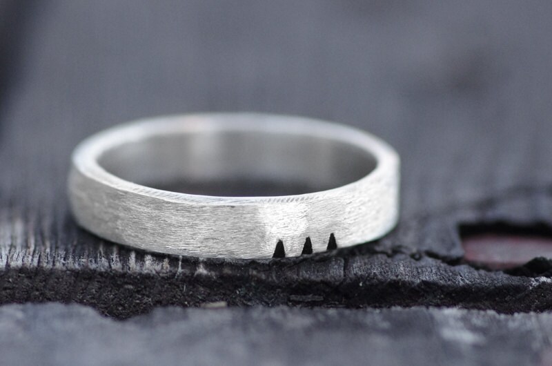 Tribal Men's Pure Silver Distressed Ring Rustic Men's by arcanaAg