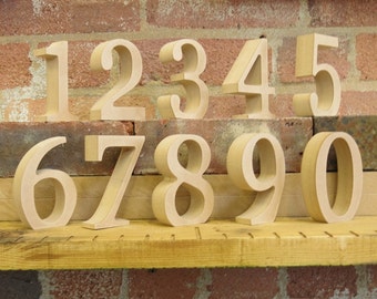 10cm/4" Table Numbers wooden free standing for DIY craft for weddings celebrations parties events
