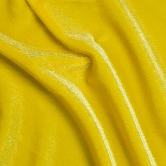 Stretch Velvet Spandex Fabric Yellow 58/60