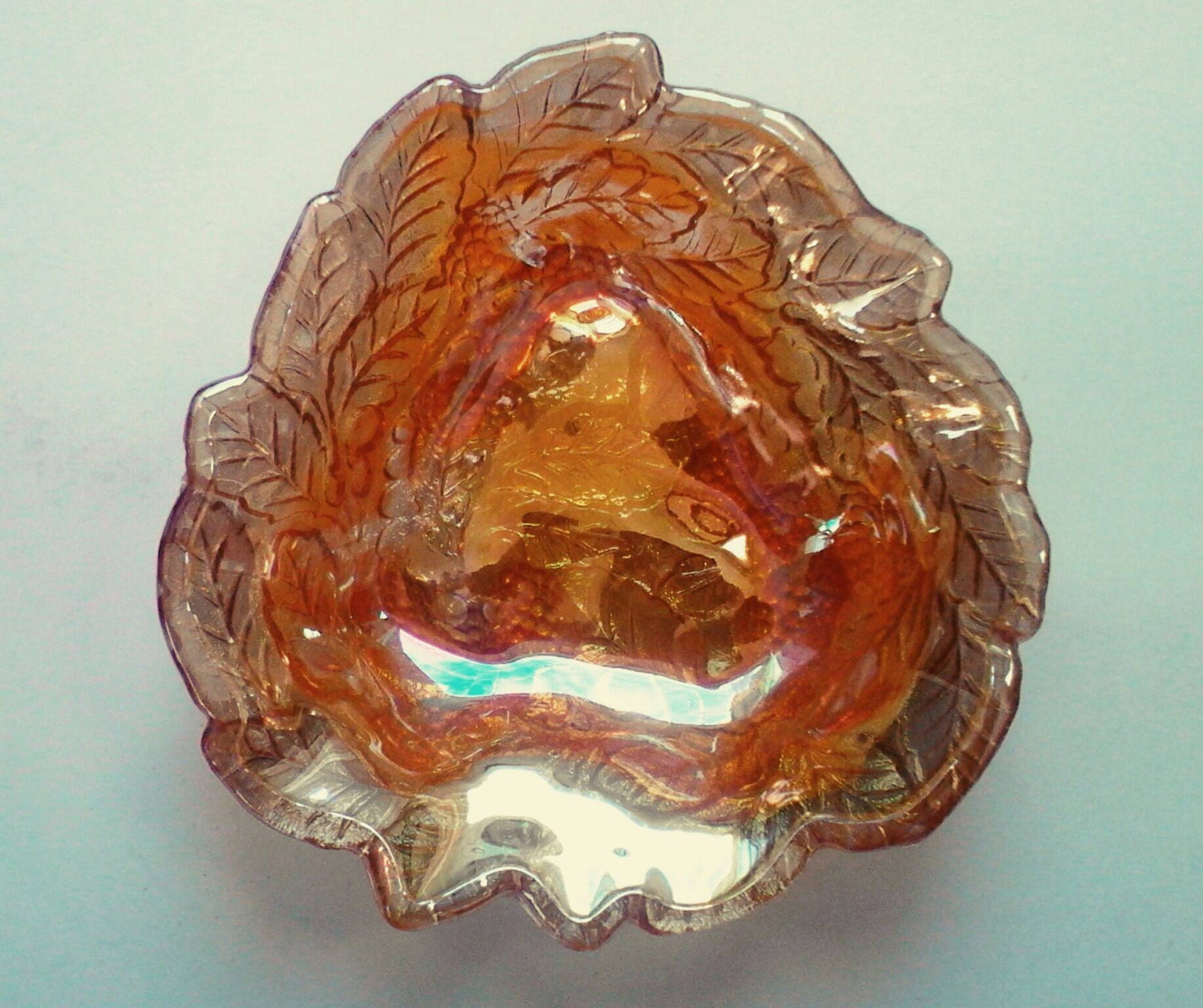 Marigold Carnival Glass Candy Dish with by TheCelticBelle on Etsy