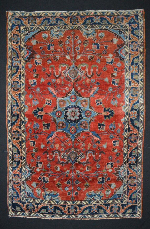 Vintage Persian Lilihan Rug // Size 4x6 // by SevenHillsCollection