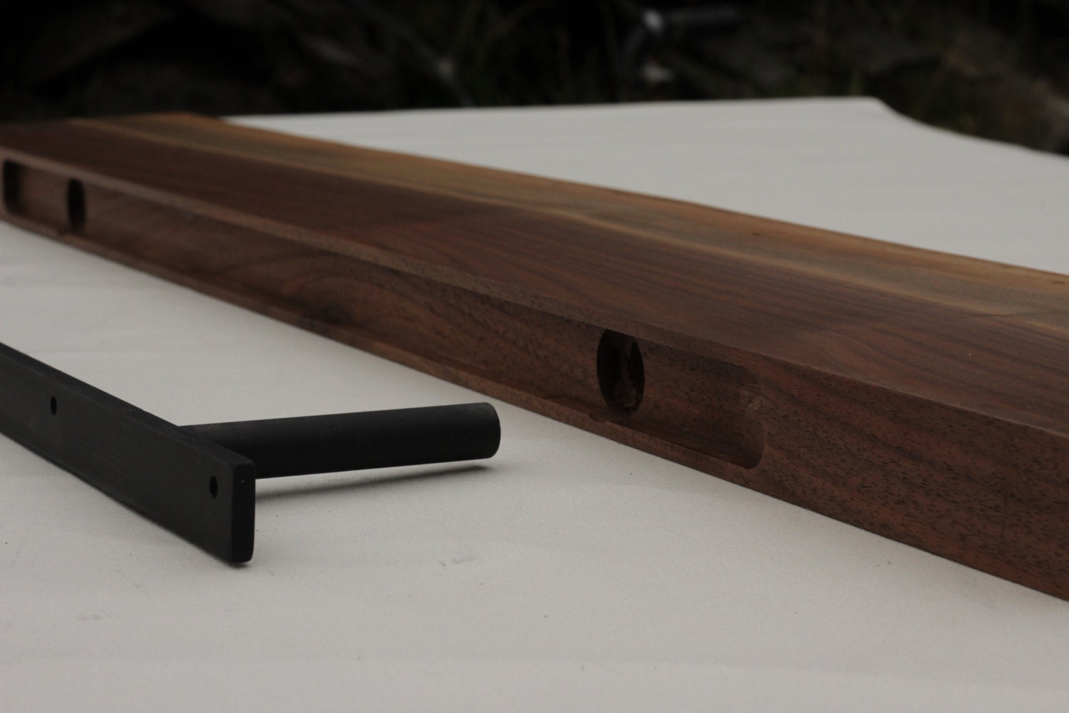 Black Walnut Live edge floating shelf Item 70 Complete with