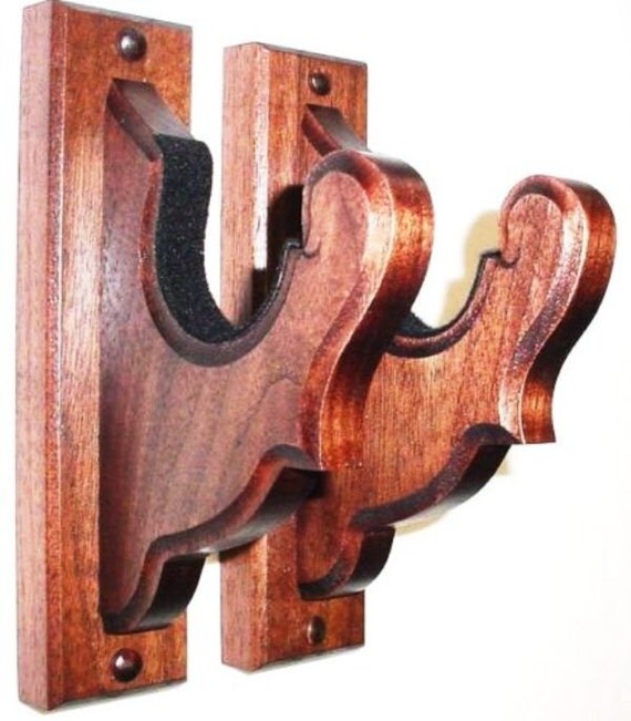 Solid Walnut Wood Classical Gun Rack Hangers Rifle Shotgun