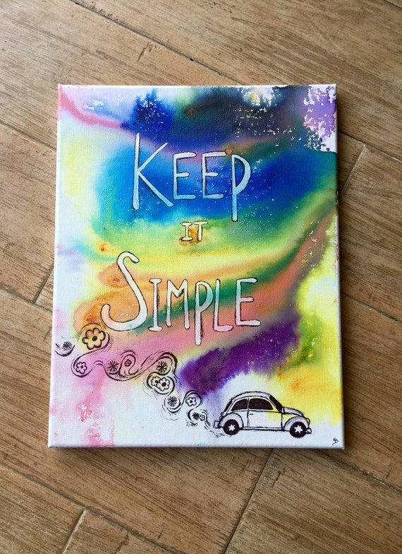 Keep it Simple wall inspirational quote tie dye volkswagen