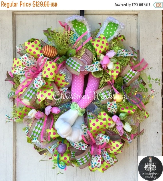 Easter Sale 10 off Easter wreath burlap by
