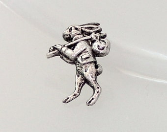1pcs--Vintage,Vagabon Rabbit, Pins, Antique Silver, 15x20mm (B51-32)