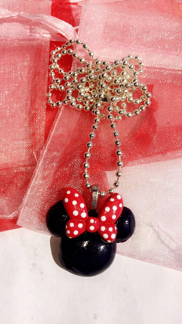 Minnie Mouse necklace mennie mouse jewelry disney by MosleysCrafts