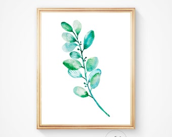 Botanical art print, Watercolor leaf art, Nature art print, Home decor, Watercolour print, Leaf art print, Watercolour, Apartment wall art
