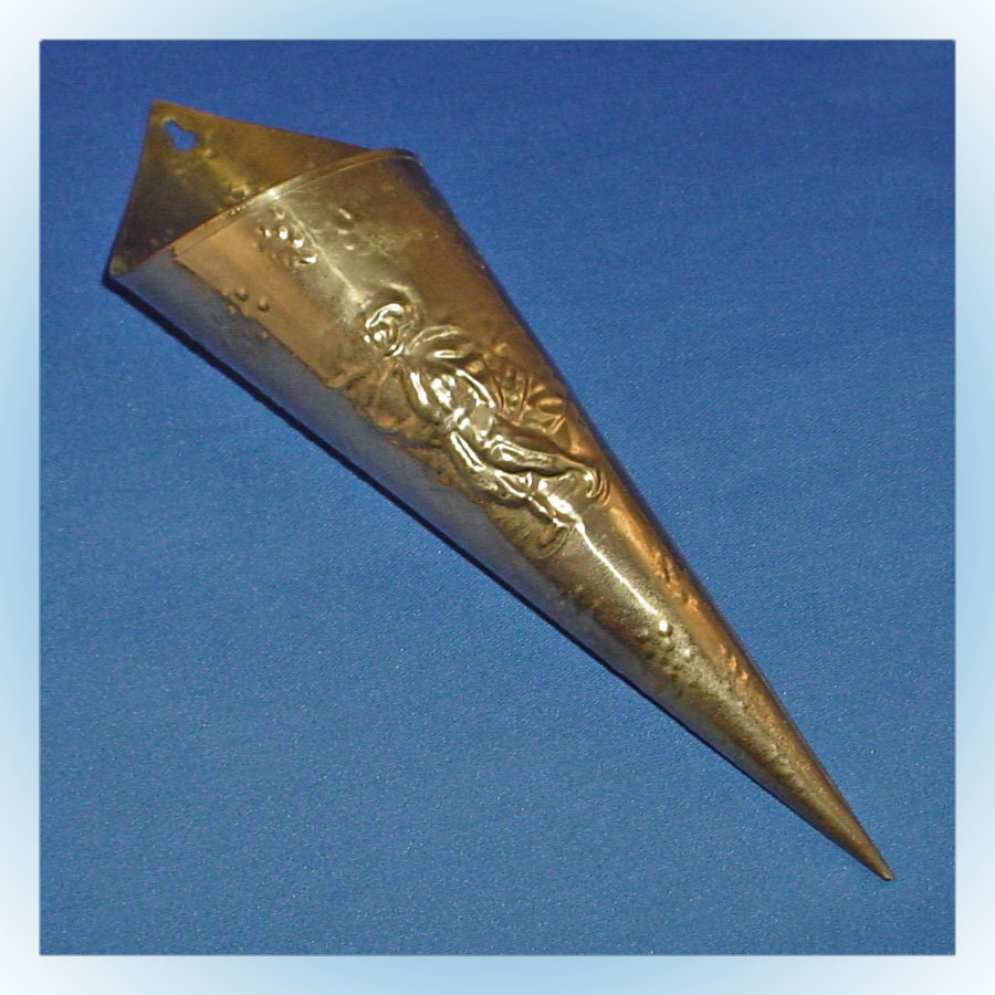 Vintage Brass Wall Pocket Match Holder Made in England