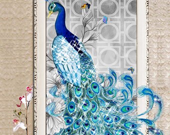 Peacock Crystals Diamond Painting Cross Stitch Rhinestone Painting Pasted Paint By Number Kits