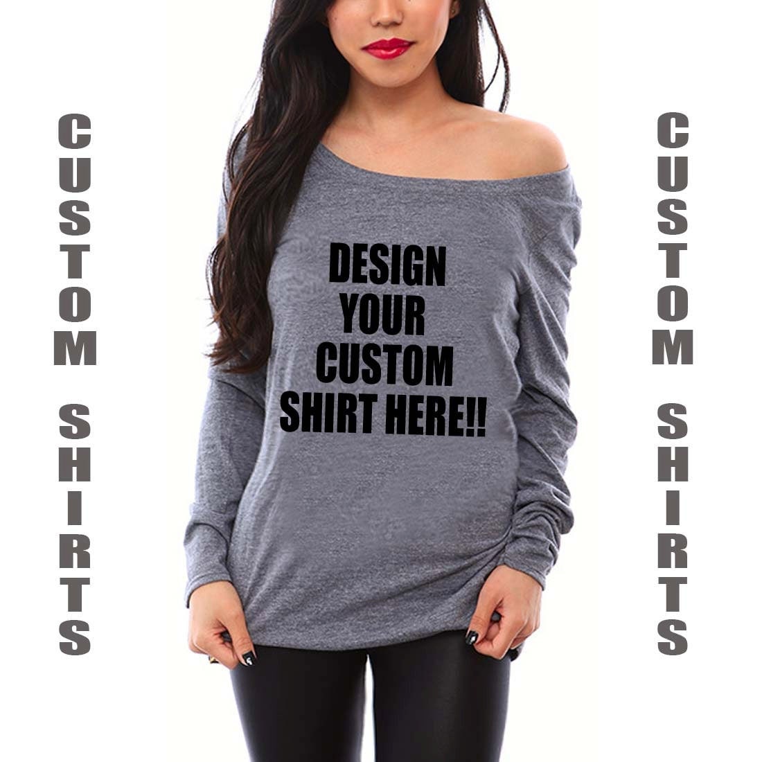 Custom Shirts Women's Off the Shoulder Shirt. Design Your