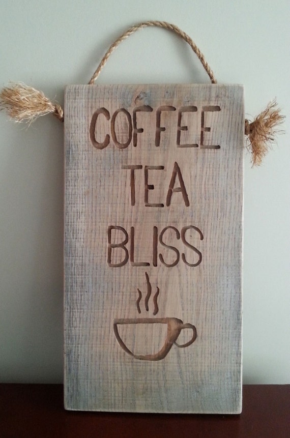 Rustic Coffee Sign Reclaimed Wood Sign Tea Sign by ArnoldWoodShop