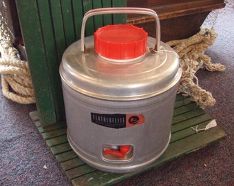 Retro Cooler ~ Aluminum and Red ~ Featherflite ~