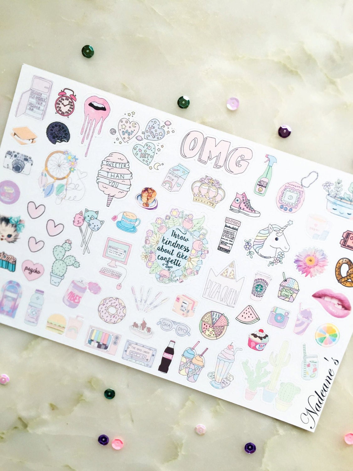 kawaii pastel stickers tumblr stickers planner by nadeanes