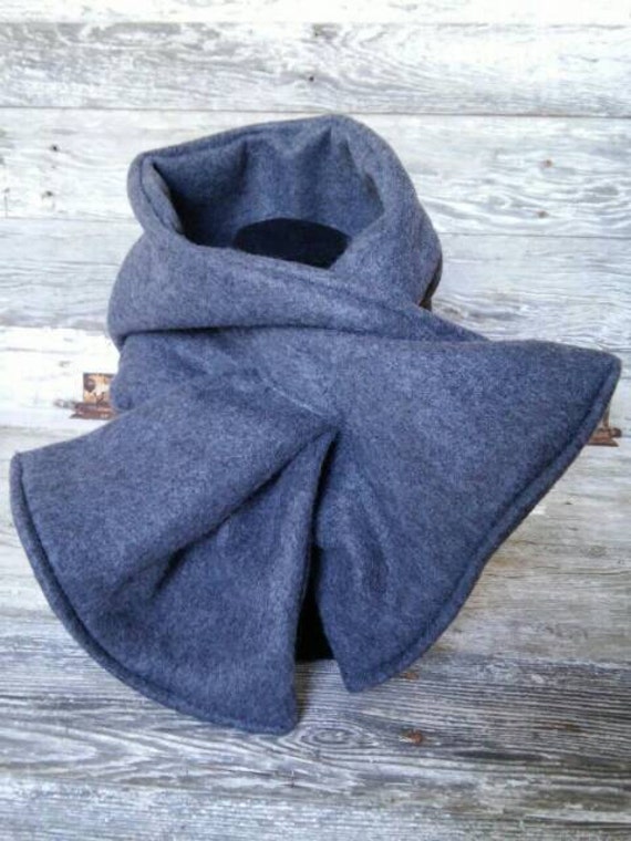 Gray Scarf Keyhole Scarf Pull Thru Fleece by PiecesOfMyHeart2015